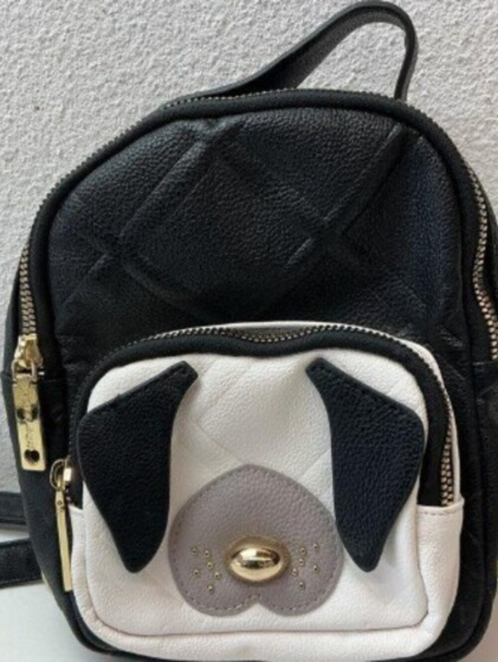 Betsey Johnson Puppy Dog Mini Backpack Black White Floppy Ears Novelty Purse